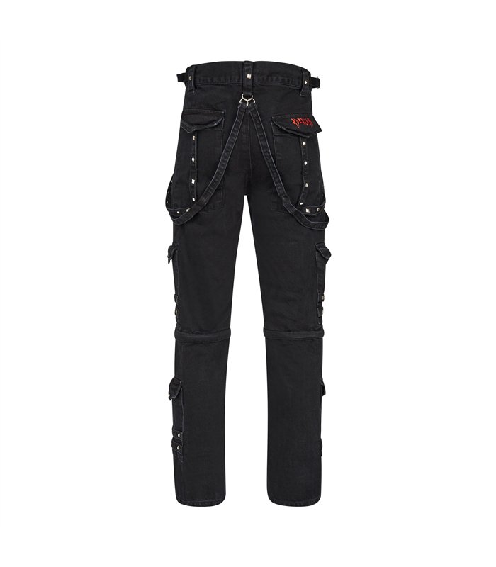 Aderlass Rivet Pants Washed Cotton Schwarz