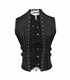 Men Corset Brocade Stripe Faux Leather Schwarz-Schwarz | Aderlass