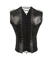 Men Corset Spike Faux Leather Schwarz | Aderlass