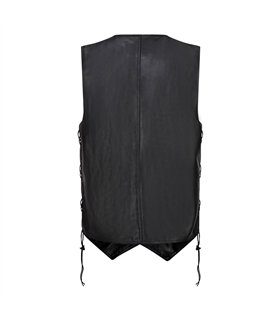 Biker Vest Leather Laced-Up Schwarz | Aderlass