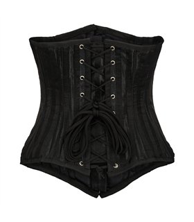 Underbust Corset Brocade Stripe Schwarz | Aderlass