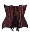 Underbust Corset Brocade Stripe Schwarz Rot | Aderlass