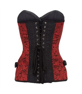 Aderlass Steampunk Corset Brocade Rot Aderlass Steampunk Corset Brocade Rot