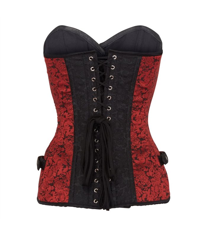 Steampunk Corset Brocade Rot | Aderlass