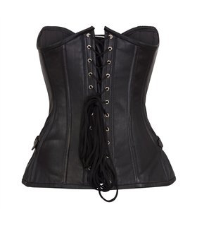 Aderlass Steampunk Corset Leather Schwarz