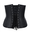 Steampunk Underbust Corset Leather Schwarz | Aderlass