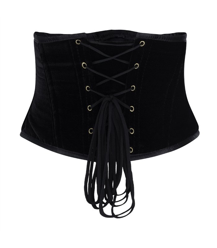 Aderlass Steampunk Waist Corset Velvet Schwarz