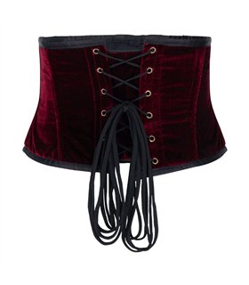 Aderlass Steampunk Waist Corset Velvet Bordeaux