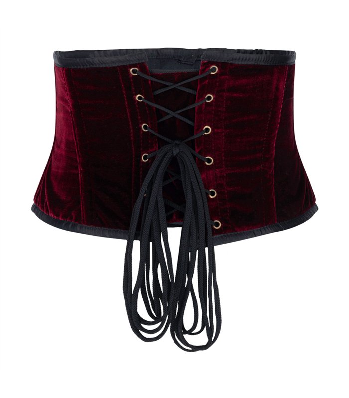 Aderlass Steampunk Waist Corset Velvet Bordeaux
