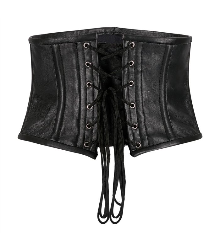 Waist Corset Leather Schwarz | Aderlass