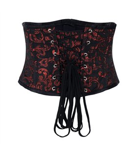 Aderlass Waist Corset Brocade Schwarz Rot