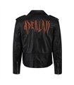 Mens Biker Jacket Leather Embroidery Schwarz | Aderlass