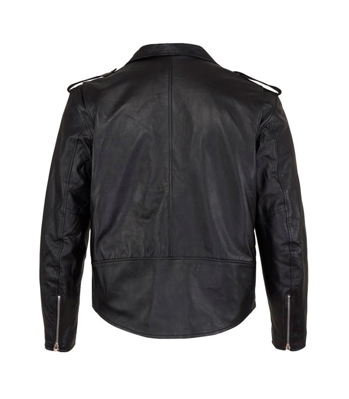 Mens Biker Jacket Leather Schwarz | Aderlass