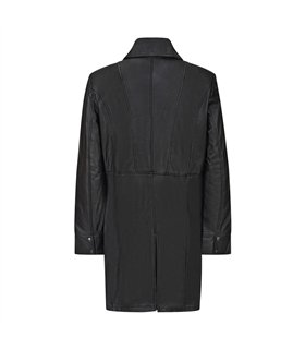 Mens Military Coat Nappa Leather Schwarz | Aderlass