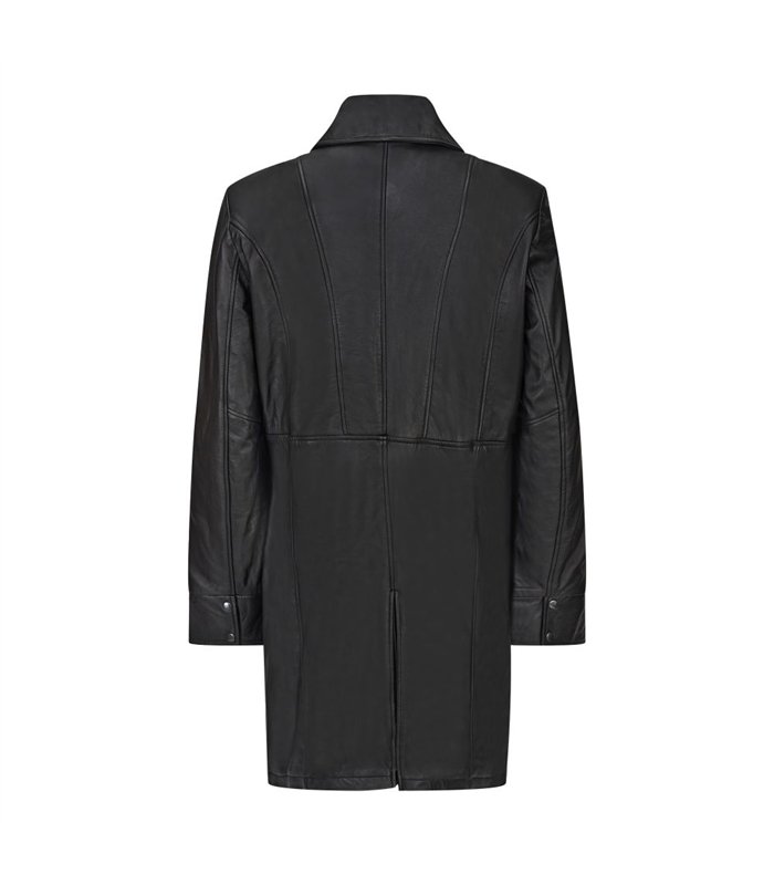 Mens Military Coat Nappa Leather Schwarz | Aderlass