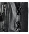 Aderlass Biker Vest Leather Laced-Up Schwarz
