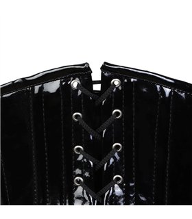 Underbust Corset Shiny PVC Schwarz | Aderlass