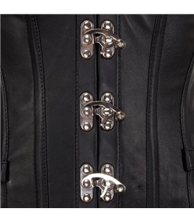 Steampunk Corset Leather Schwarz | Aderlass