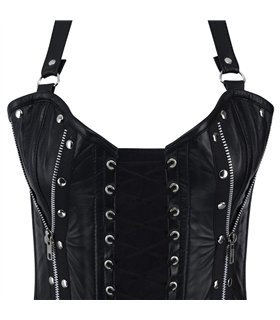Aderlass Rockstar Corset Bustier Leather Schwarz