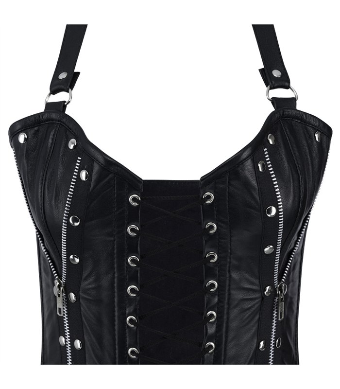 Rockstar Corset Bustier Leather Schwarz | Aderlass