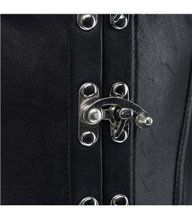 Steampunk Underbust Corset Leather Schwarz | Aderlass