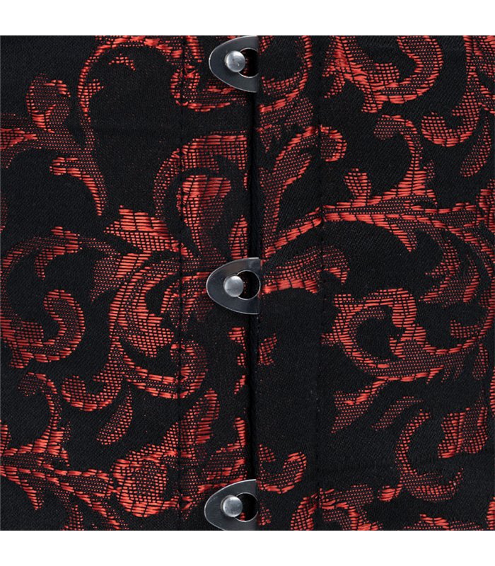 Waist Corset Brocade Schwarz Rot | Aderlass