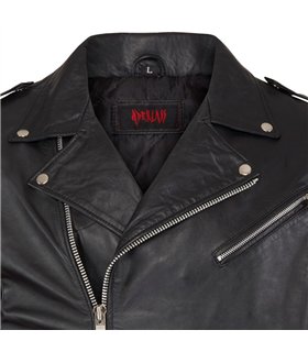 Mens Biker Jacket Leather Schwarz | Aderlass