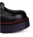 8-Eye Boots Plateau Leather Black-Purple | Aderlass