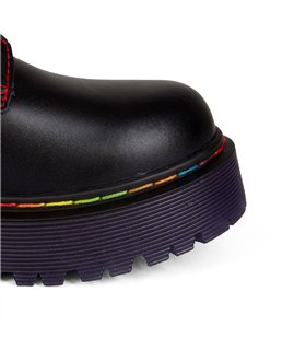 8-Eye Boots Plateau Leather Pride Edition Black-Purple | Aderlass