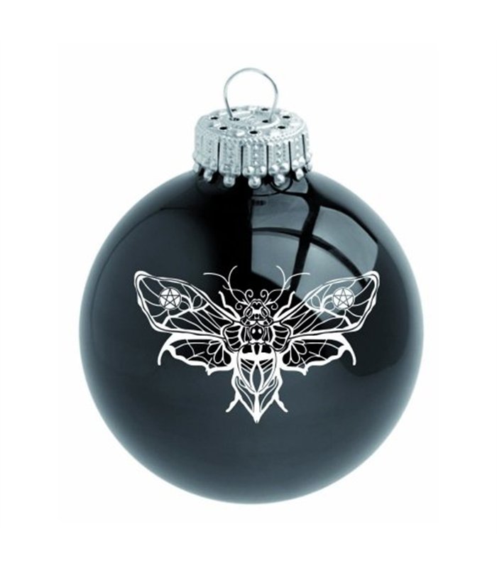 Christbaumkugeln Set 4 Glaskugeln Schwarz | Aderlass
