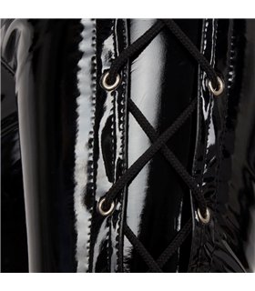 Lovesect Skinny Pants Laced Up Shiny PVC Schwarz