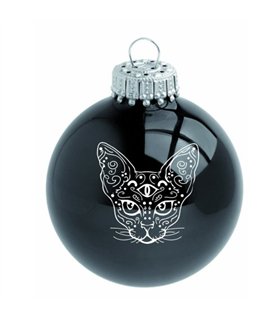 Aderlass Christbaumkugeln Set 4 Glaskugeln Schwarz