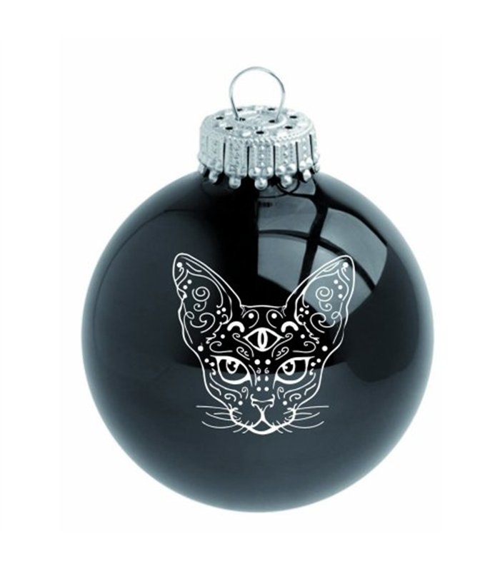 Christbaumkugeln Set 4 Glaskugeln Schwarz | Aderlass