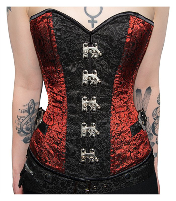 Steampunk Corset Brocade Rot | Aderlass