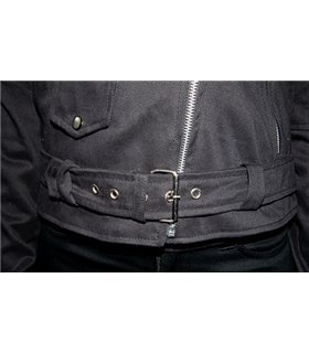 Ladys Biker Jacket Denim Schwarz | Aderlass