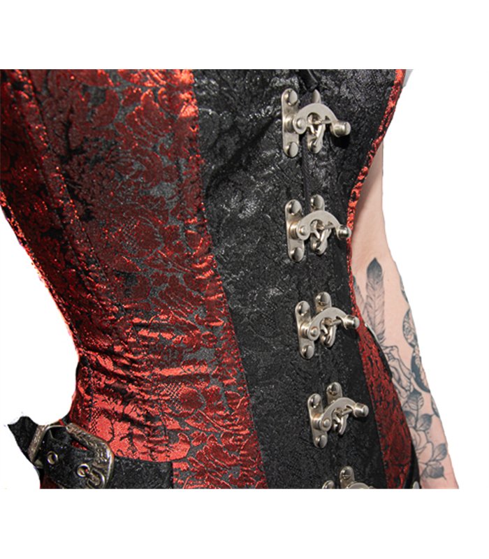 Steampunk Corset Brocade Rot | Aderlass