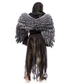 Kostümset Angel of Death (Mann) mit Flügeln aus Formdraht Motto grau Kostümset Angel of Death (Mann) mit Flügeln aus Formdraht Motto grau