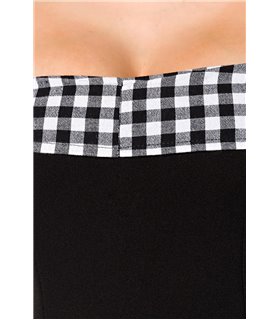 Belsira schulterfreies Swing-Kleid schwarz/weiss - midi Kleider