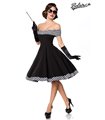 Belsira schulterfreies Swing-Kleid schwarz/weiss - midi Kleider