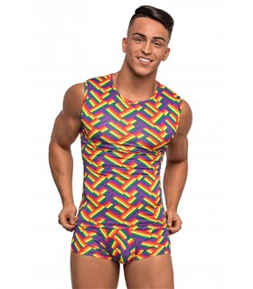 Fitness Tank Top im Print Look für Herren - Mehrfarbig