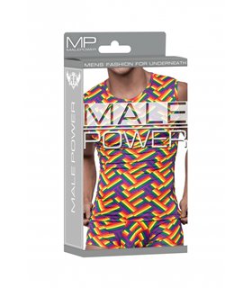 Fitness Tank Top im Print Look für Herren - Mehrfarbig