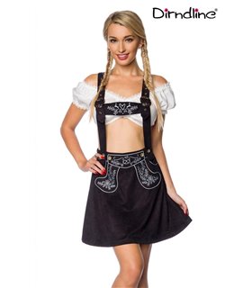Dirndline Trachtenrock mit Stickereien schwarz