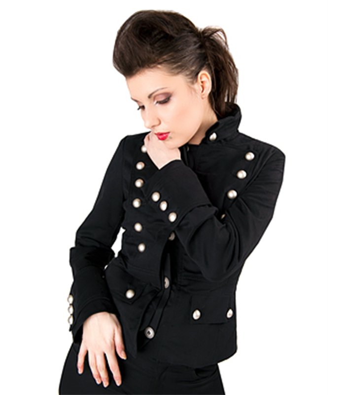 Ladys Pirate Jacket Denim Schwarz | Aderlass