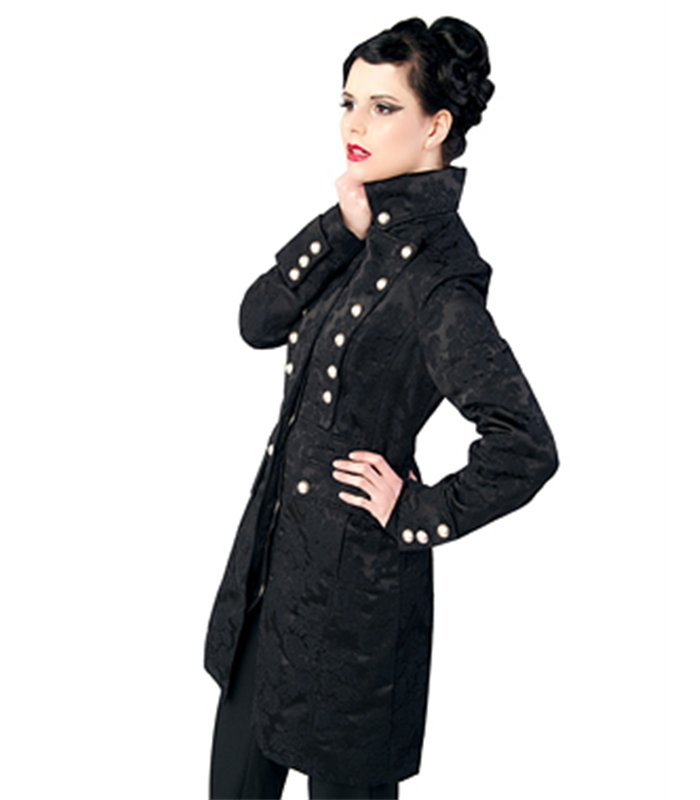 Ladys Pirate Coat Brocade Schwarz | Aderlass