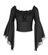 Bat Sleeve Top Schwarz | Black Pistol