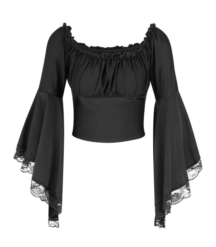 Bat Sleeve Top Schwarz | Black Pistol