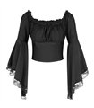 Bat Sleeve Top Schwarz | Black Pistol