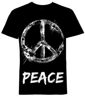 T-Shirt PEACE Schwarz | Mode Wichtig