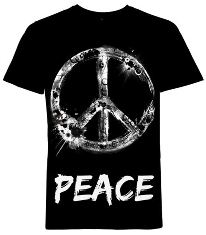 T-Shirt PEACE Schwarz | Mode Wichtig