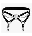 Suspender Belt Chain Pentagram Schwarz | Lovesect